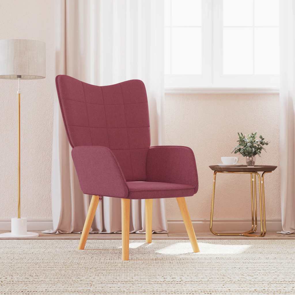 Chaise de relaxation Rouge bordeaux Tissu - XIOS