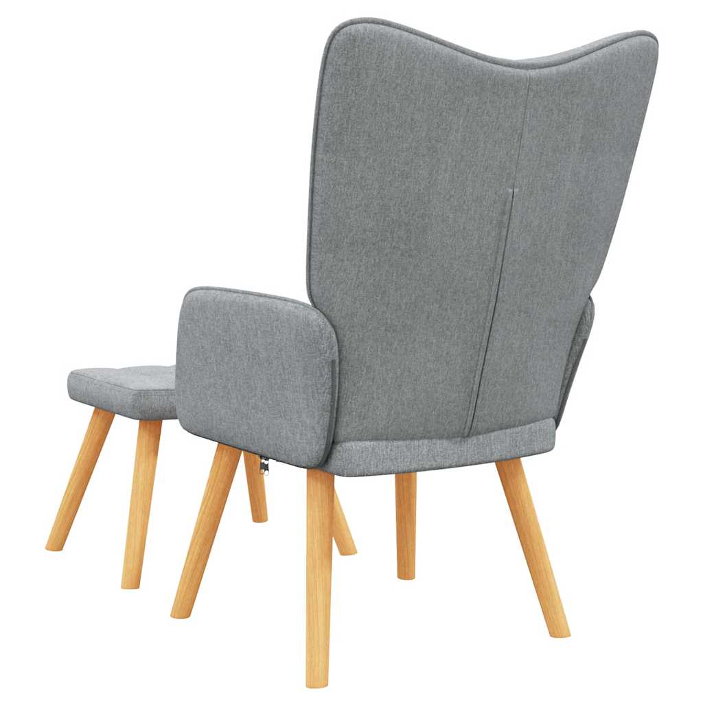 Chaise de relaxation avec tabouret Gris clair Tissu - XIOS