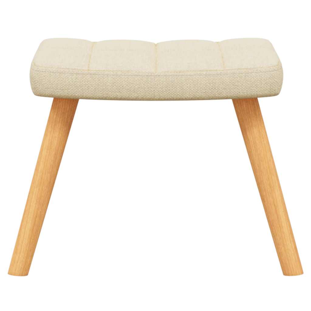 Chaise de relaxation avec tabouret Crème Tissu - XIOS