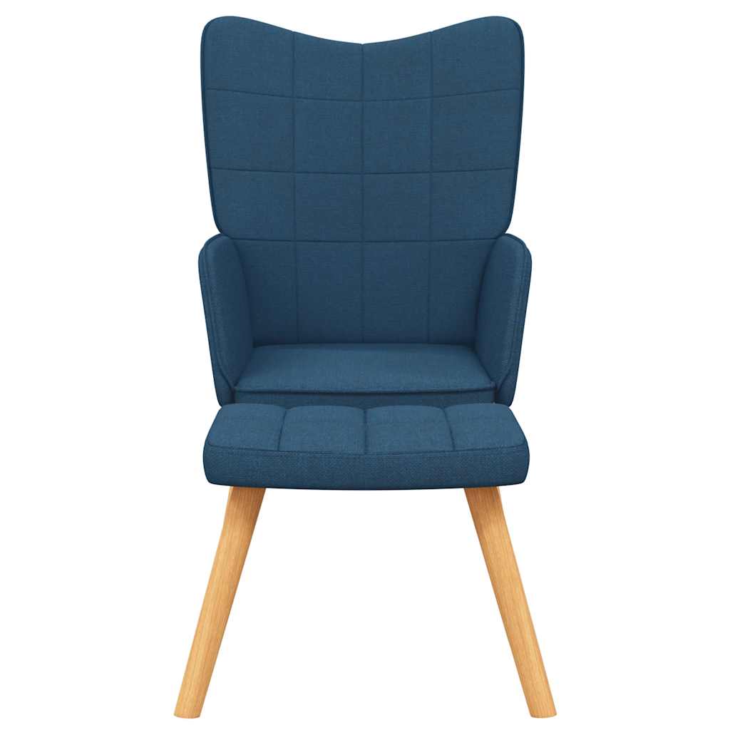 Chaise de relaxation avec tabouret Bleu Tissu - XIOS
