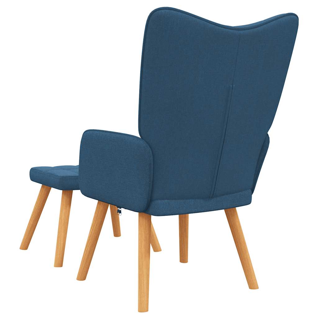 Chaise de relaxation avec tabouret Bleu Tissu - XIOS