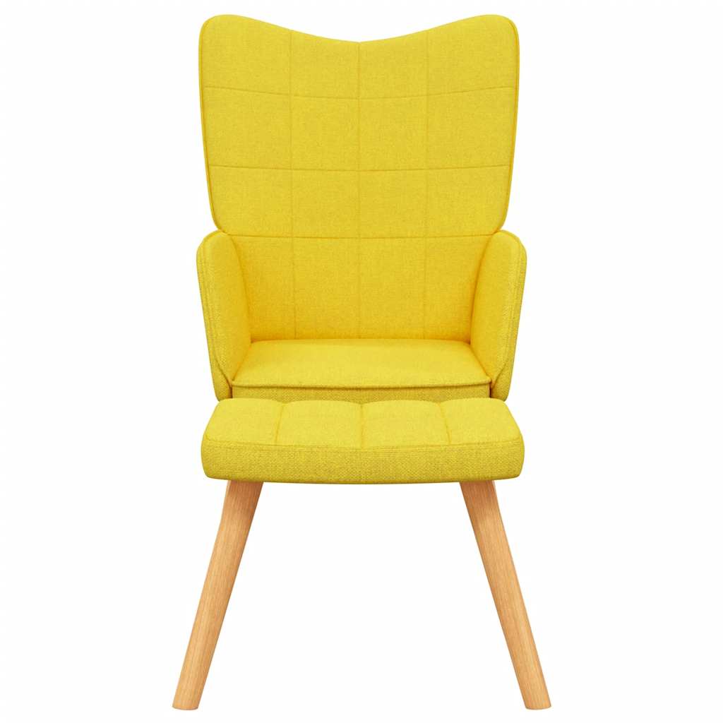 Chaise de relaxation avec tabouret Jaune moutarde Tissu - XIOS