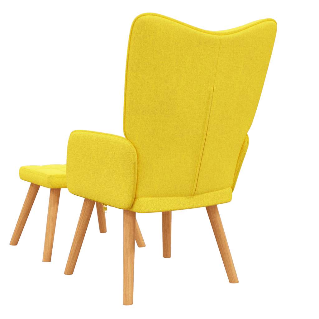 Chaise de relaxation avec tabouret Jaune moutarde Tissu - XIOS