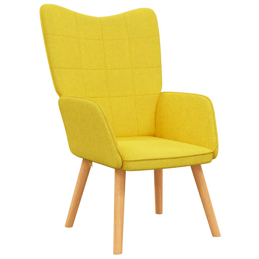 Chaise de relaxation avec tabouret Jaune moutarde Tissu - XIOS