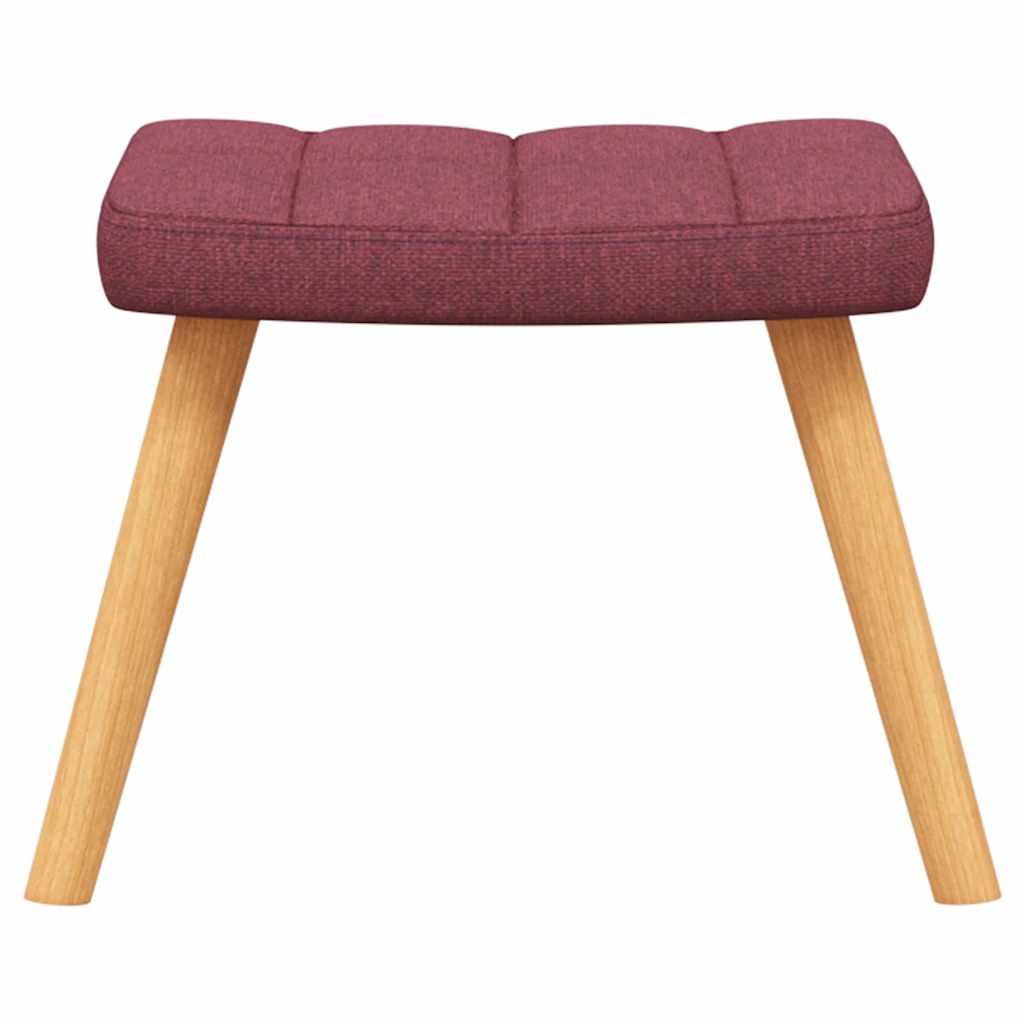 Chaise de relaxation avec tabouret Rouge bordeaux Tissu - XIOS