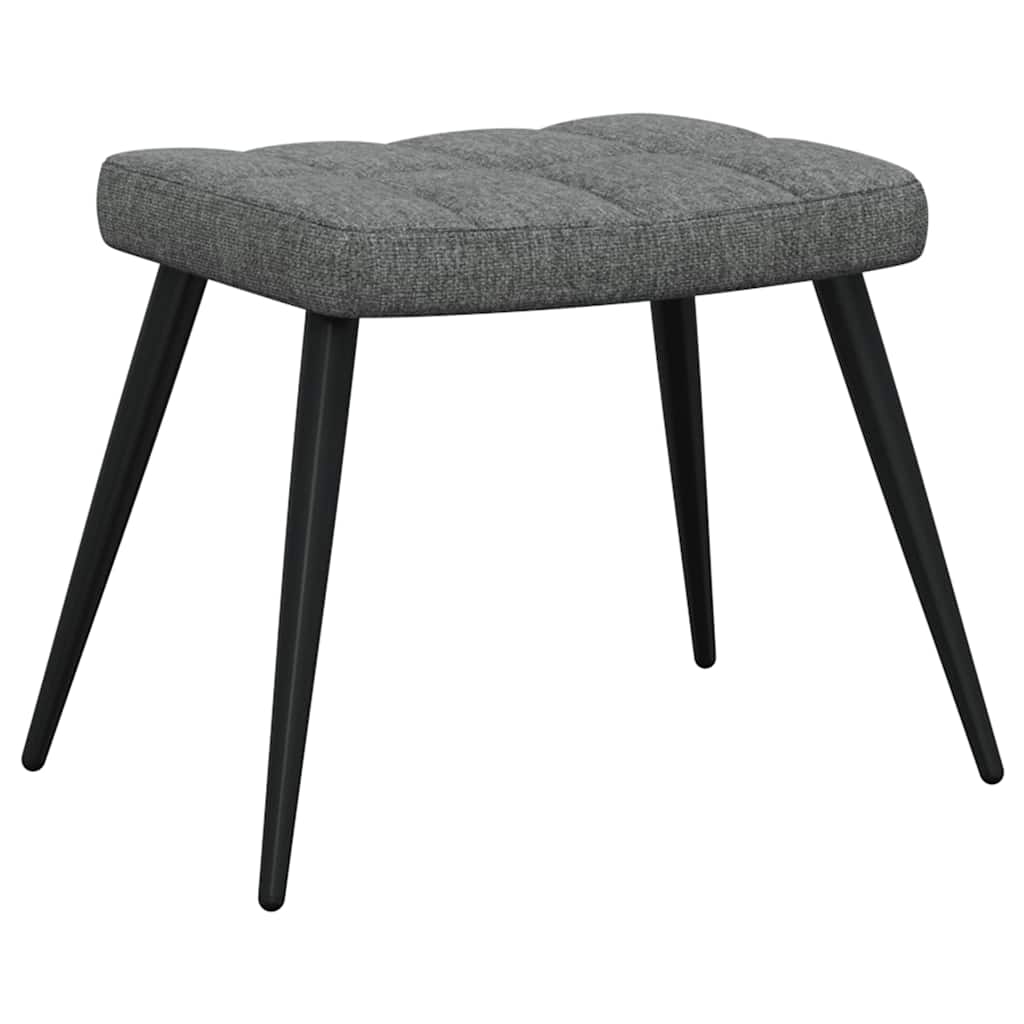 Chaise de relaxation avec tabouret Gris foncé Tissu - XIOS