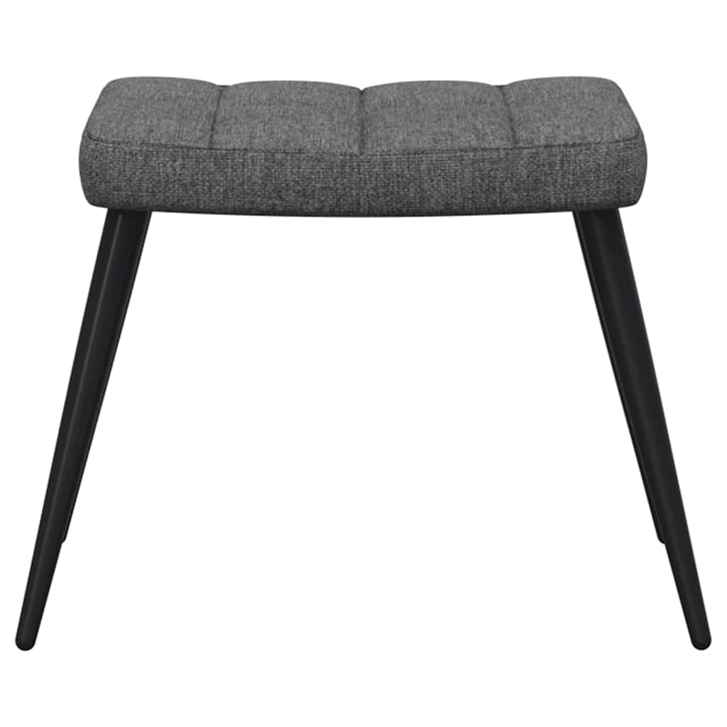 Chaise de relaxation avec tabouret Gris foncé Tissu - XIOS