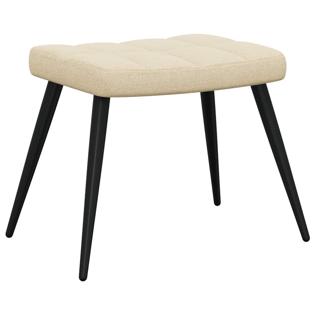 Chaise de relaxation avec tabouret Crème Tissu - XIOS