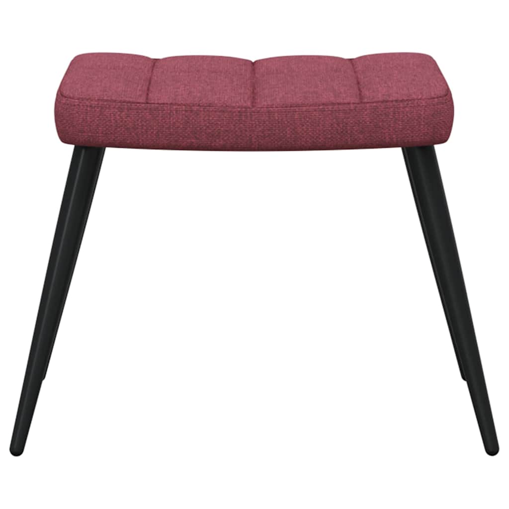Chaise de relaxation avec tabouret Rouge bordeaux Tissu - XIOS