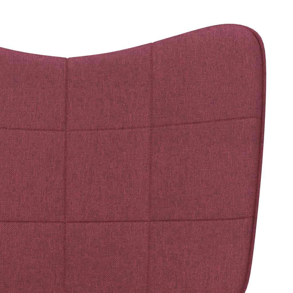 Chaise de relaxation avec tabouret Rouge bordeaux Tissu - XIOS