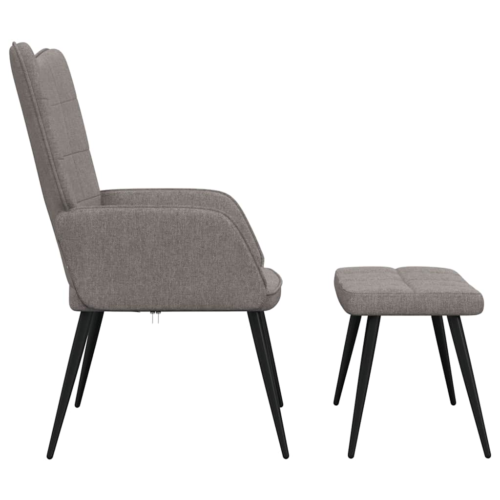 Chaise de relaxation avec tabouret Taupe Tissu - XIOS