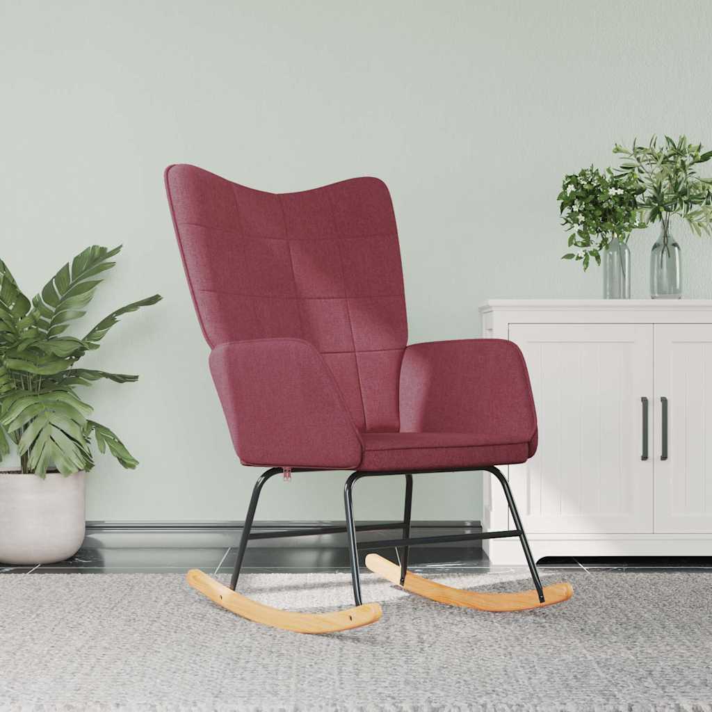 Chaise à bascule Rouge bordeaux Tissu - XIOS