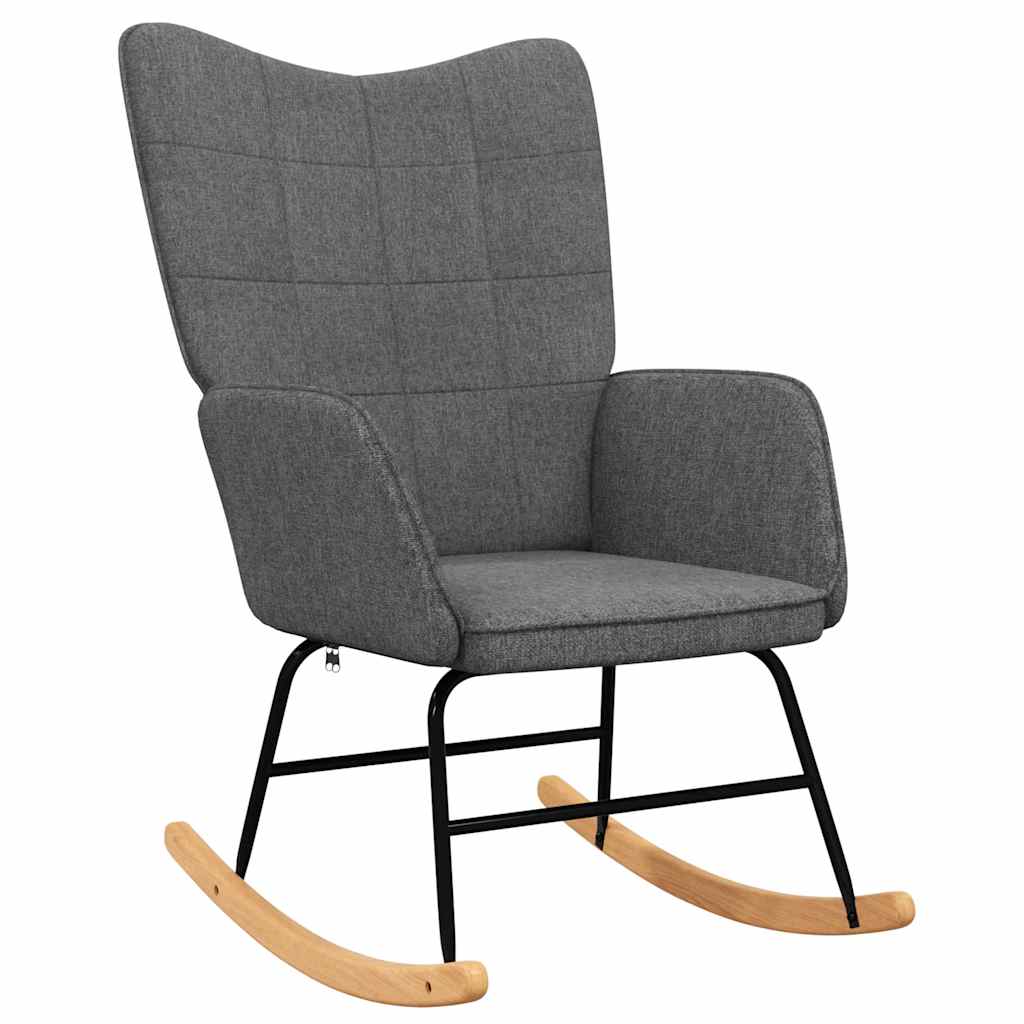 Chaise à bascule avec tabouret Gris foncé Tissu - XIOS