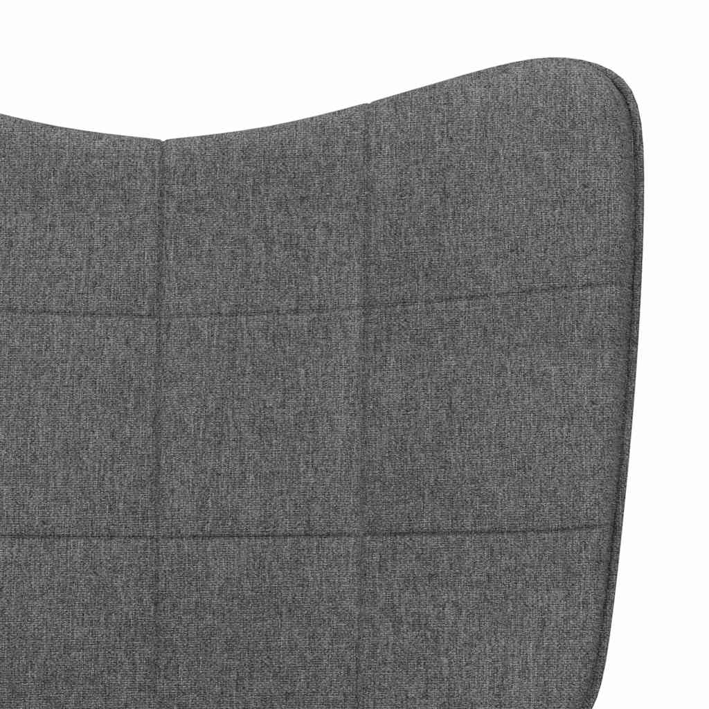 Chaise à bascule avec tabouret Gris foncé Tissu - XIOS