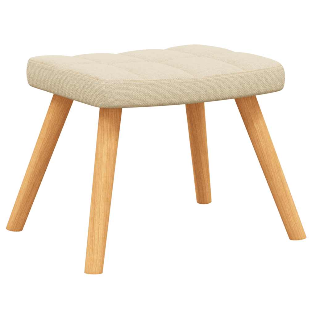 Chaise à bascule avec tabouret Crème Tissu - XIOS