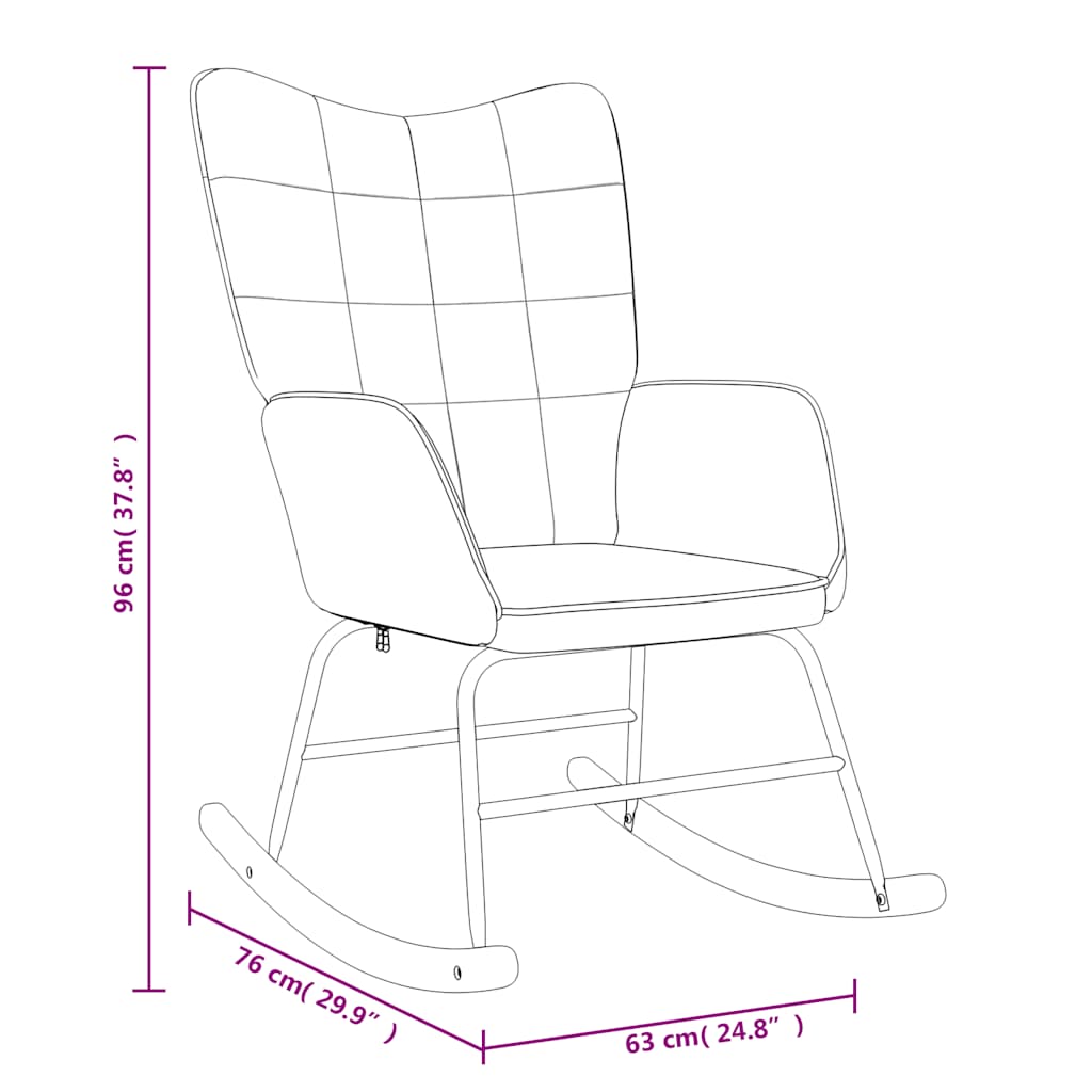 Chaise à bascule avec tabouret Bleu Tissu - XIOS