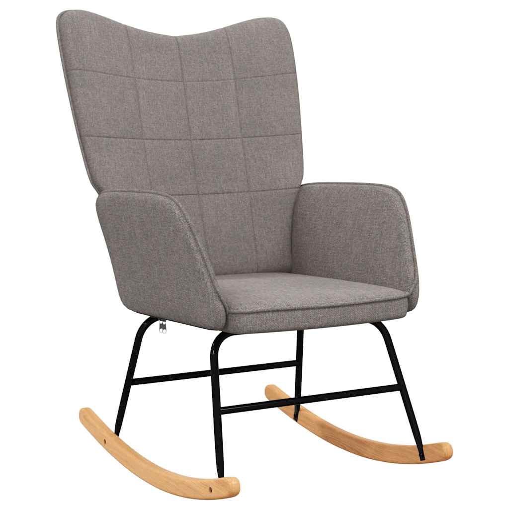 Chaise à bascule avec tabouret Taupe Tissu - XIOS