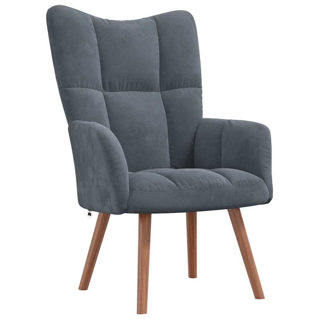 Chaise de relaxation Gris foncé Velours - XIOS