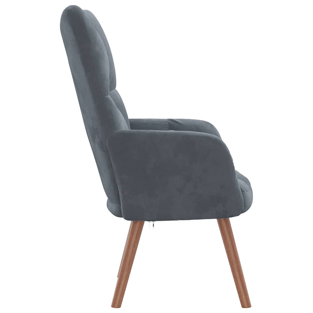 Chaise de relaxation Gris foncé Velours - XIOS