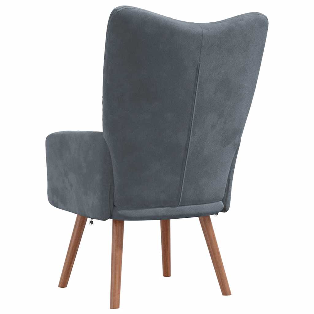 Chaise de relaxation Gris foncé Velours - XIOS