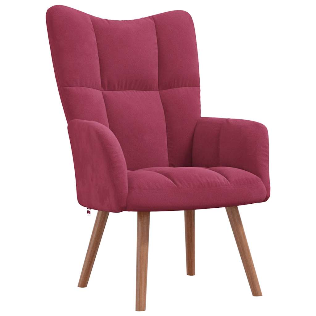 Chaise de relaxation Rouge bordeaux Velours - XIOS