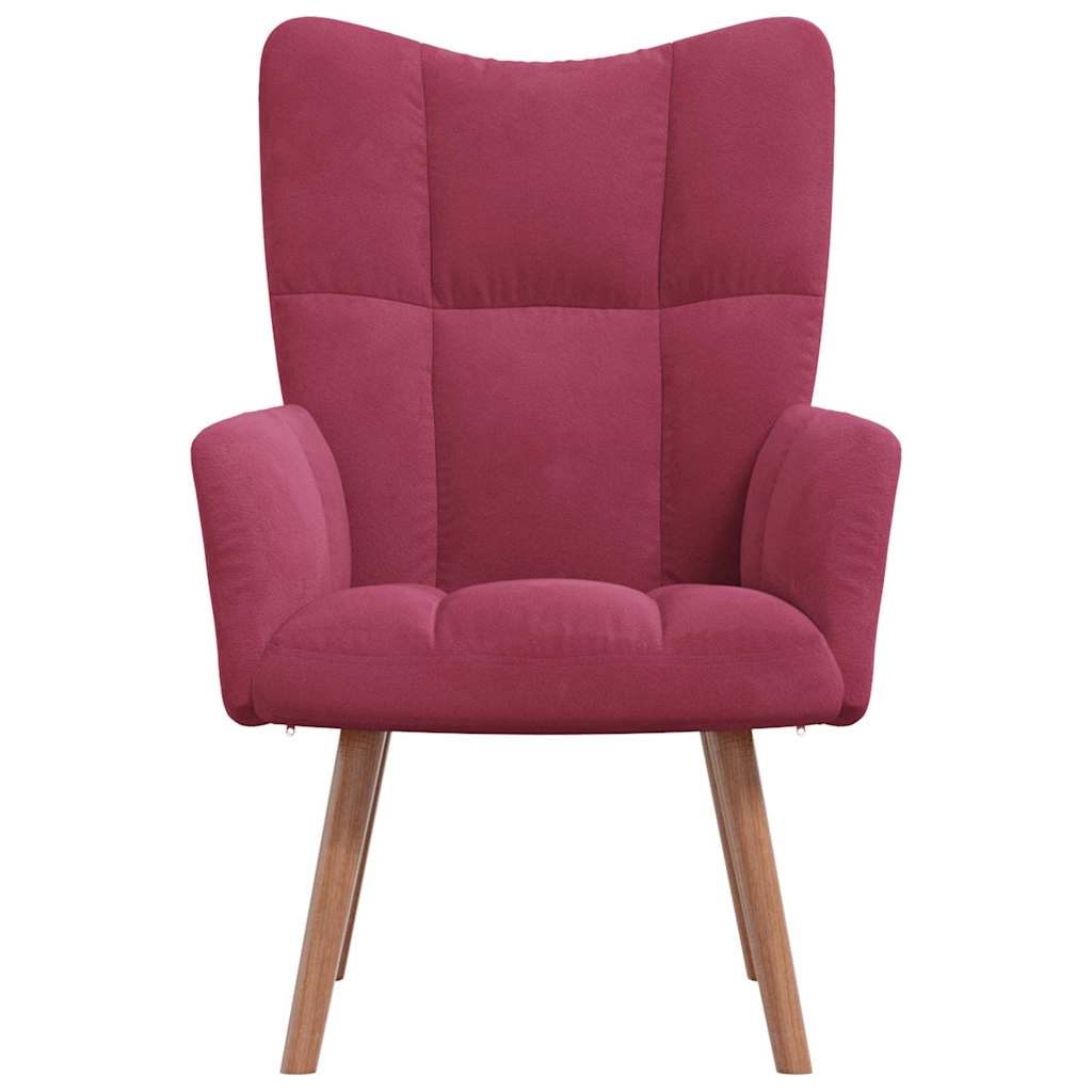 Chaise de relaxation Rouge bordeaux Velours - XIOS