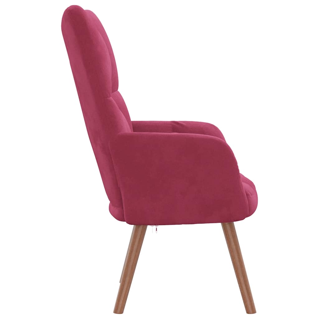 Chaise de relaxation Rouge bordeaux Velours - XIOS