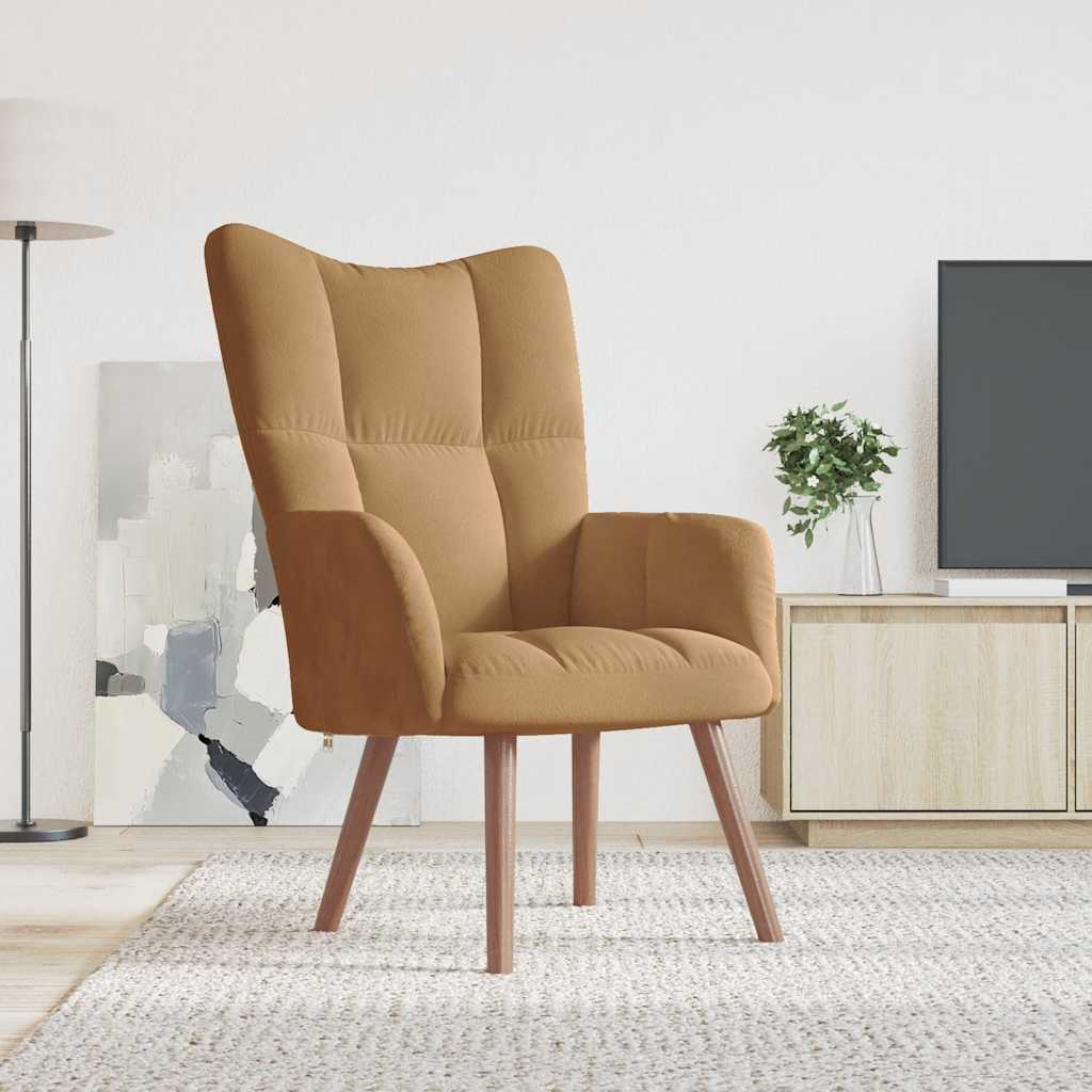 Chaise de relaxation Marron Velours - XIOS