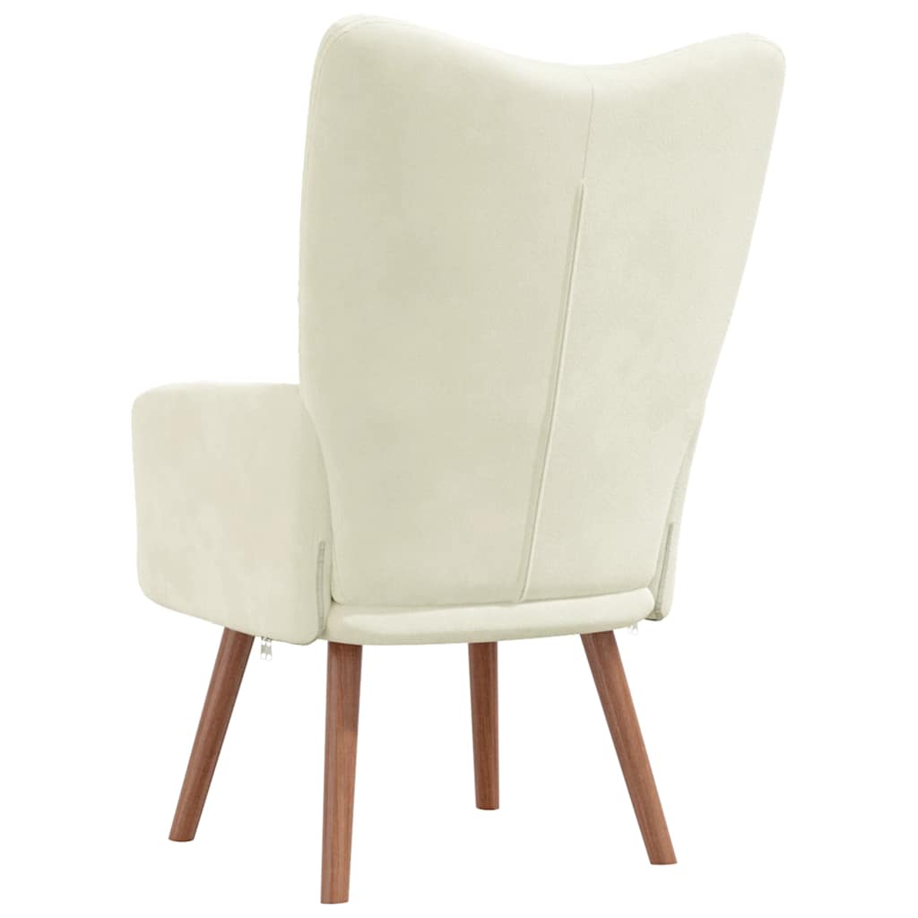 Chaise de relaxation Blanc crème Velours - XIOS