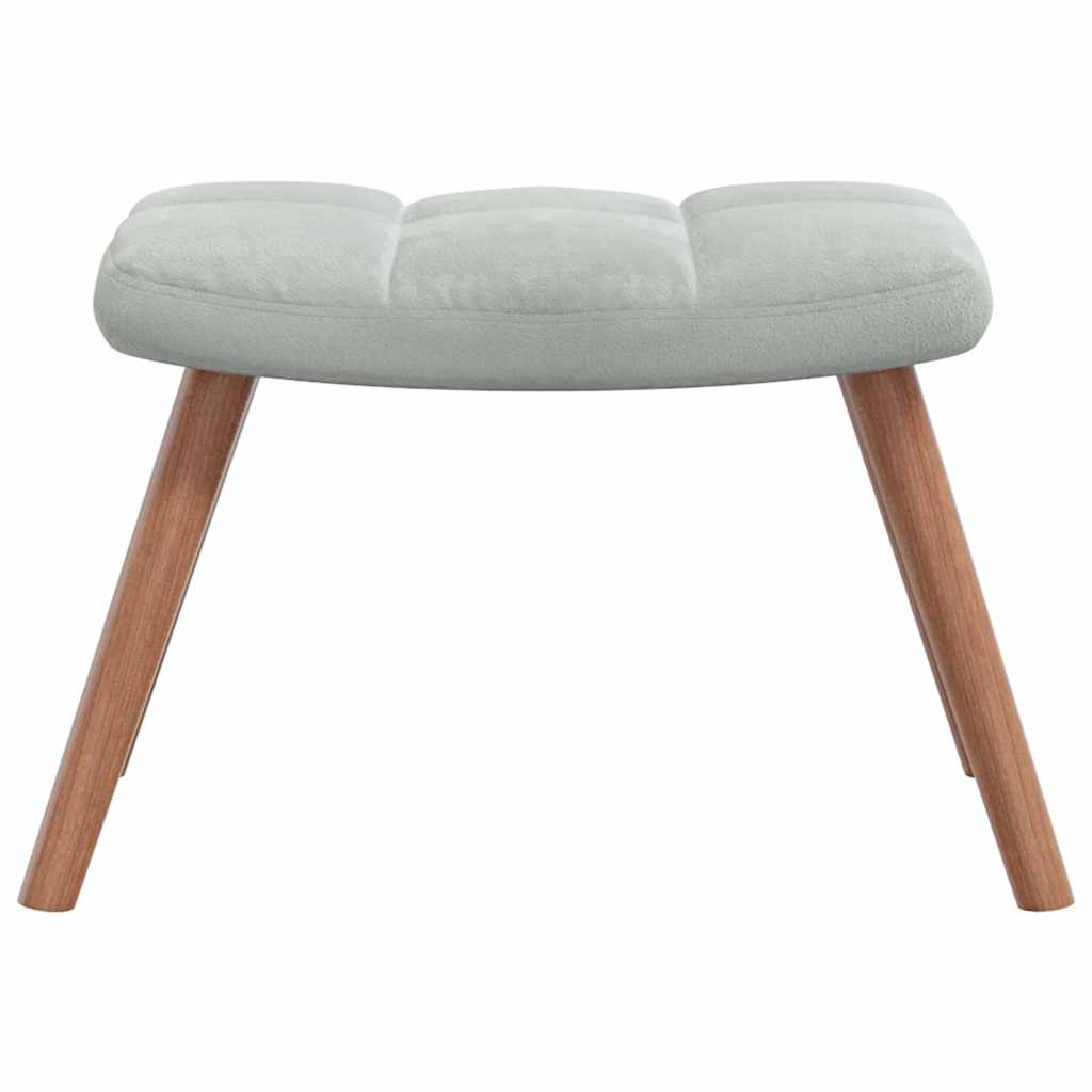 Chaise de relaxation avec repose-pied Gris clair Velours - XIOS