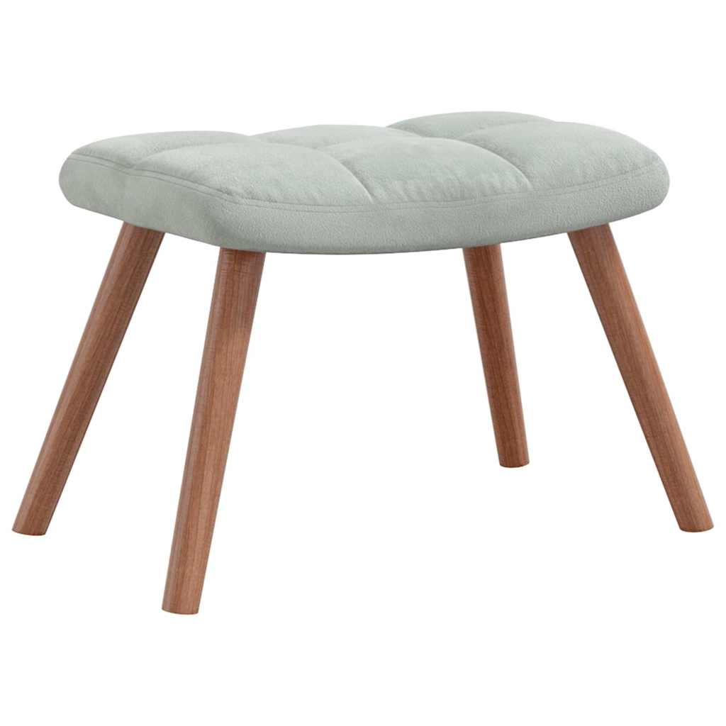 Chaise de relaxation avec repose-pied Gris clair Velours - XIOS