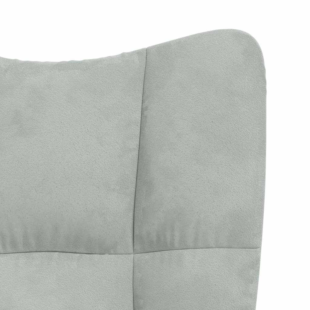 Chaise de relaxation avec repose-pied Gris clair Velours - XIOS