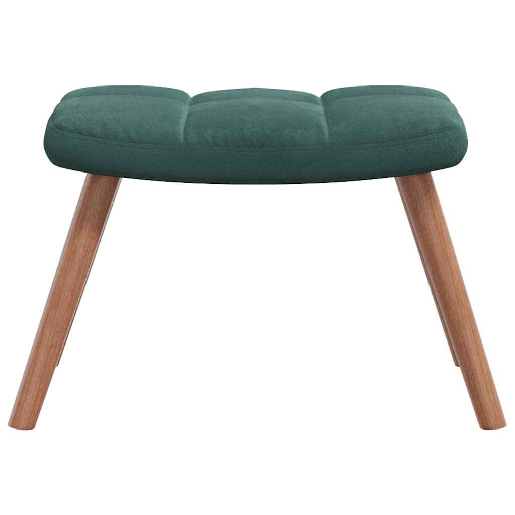 Chaise de relaxation avec repose-pied Vert foncé Velours
