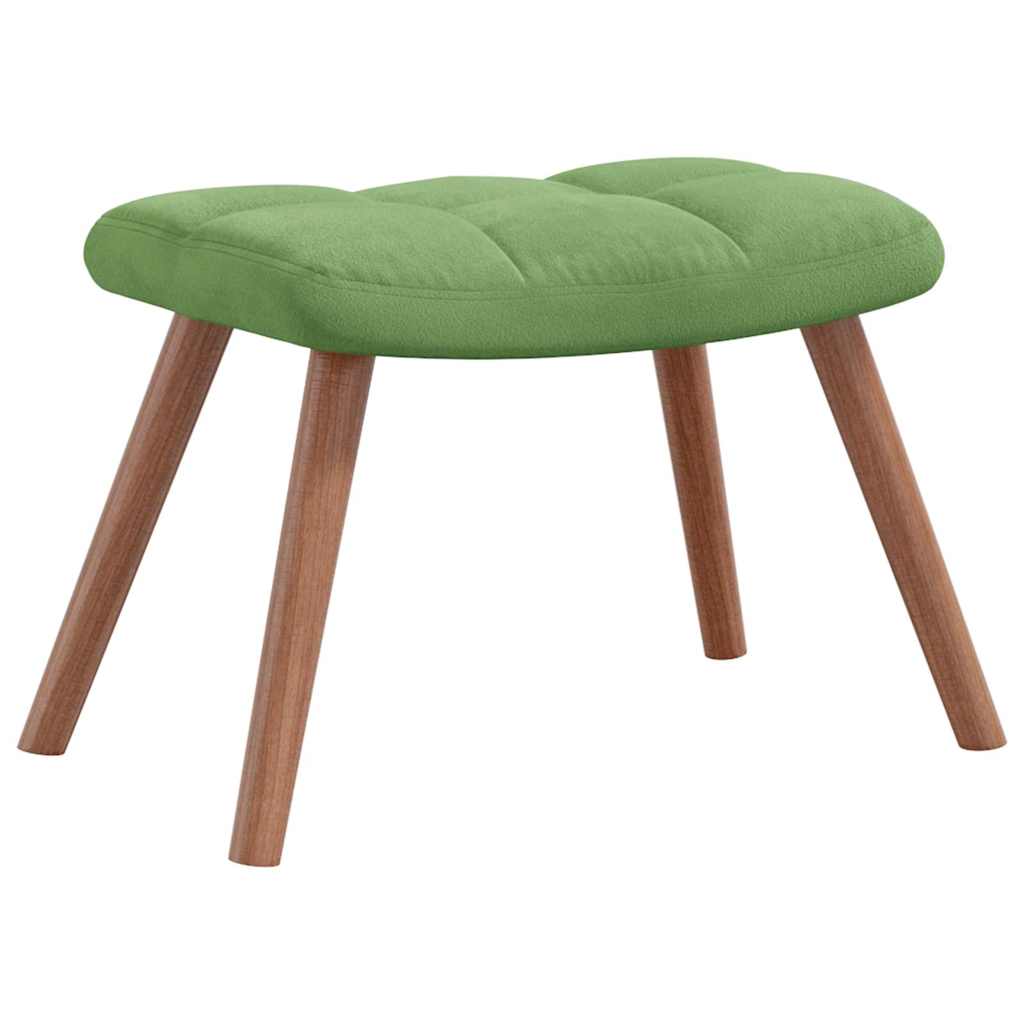 Chaise de relaxation avec repose-pied Vert clair Velours - XIOS