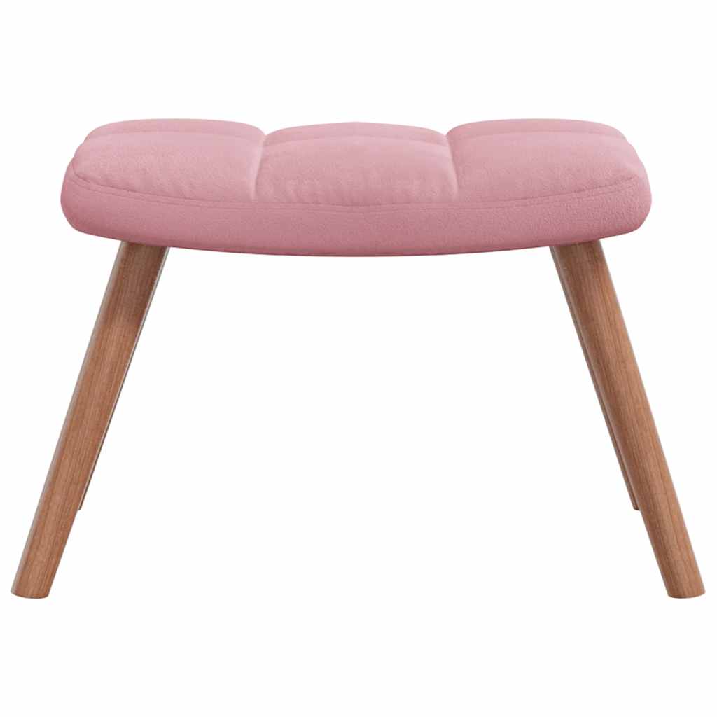 Chaise de relaxation avec repose-pied Rose Velours - XIOS