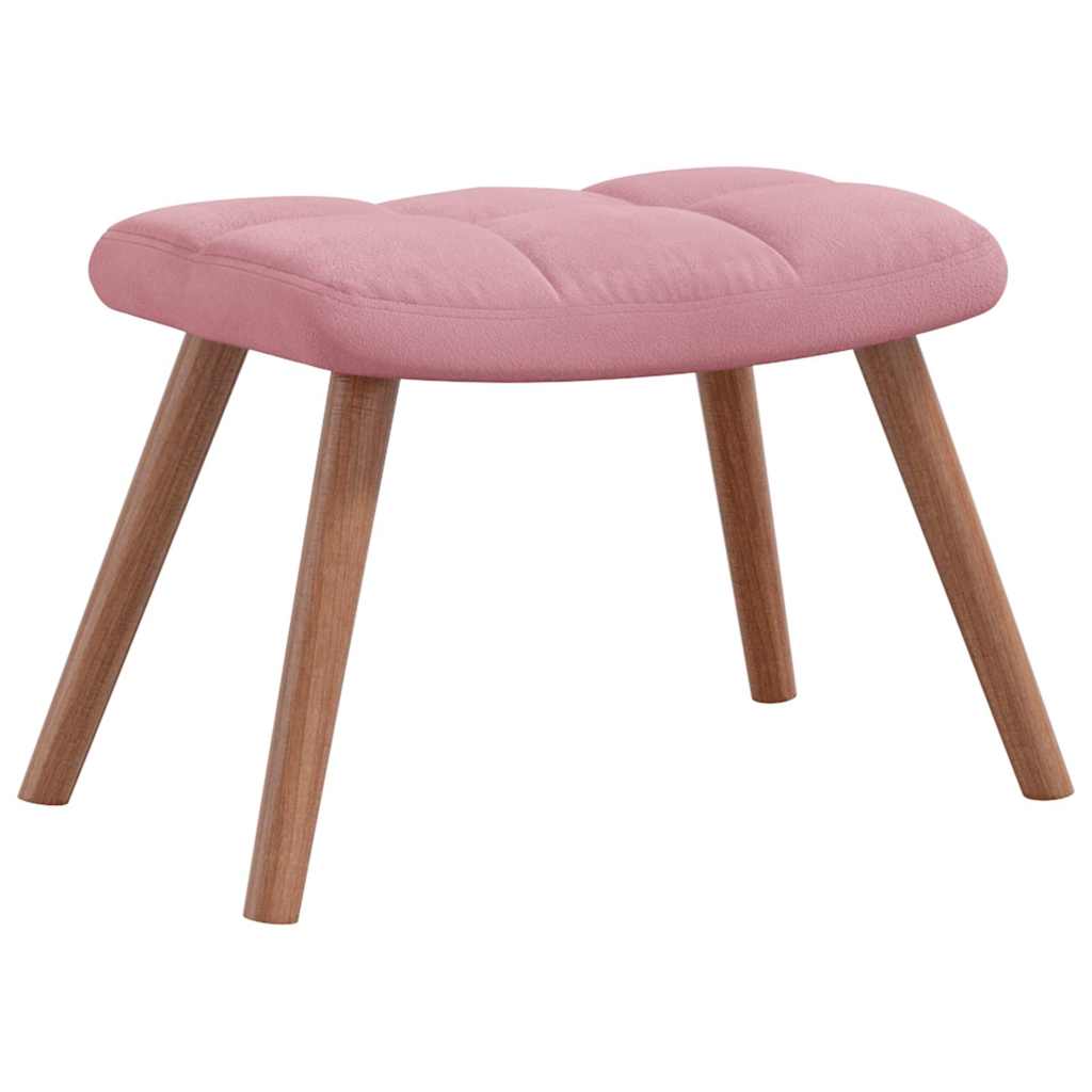 Chaise de relaxation avec repose-pied Rose Velours - XIOS
