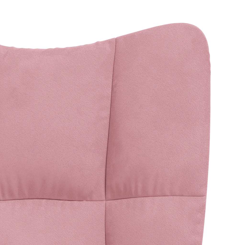 Chaise de relaxation avec repose-pied Rose Velours - XIOS