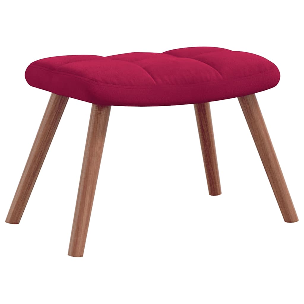 Chaise de relaxation avec repose-pied Rouge bordeaux Velours - XIOS