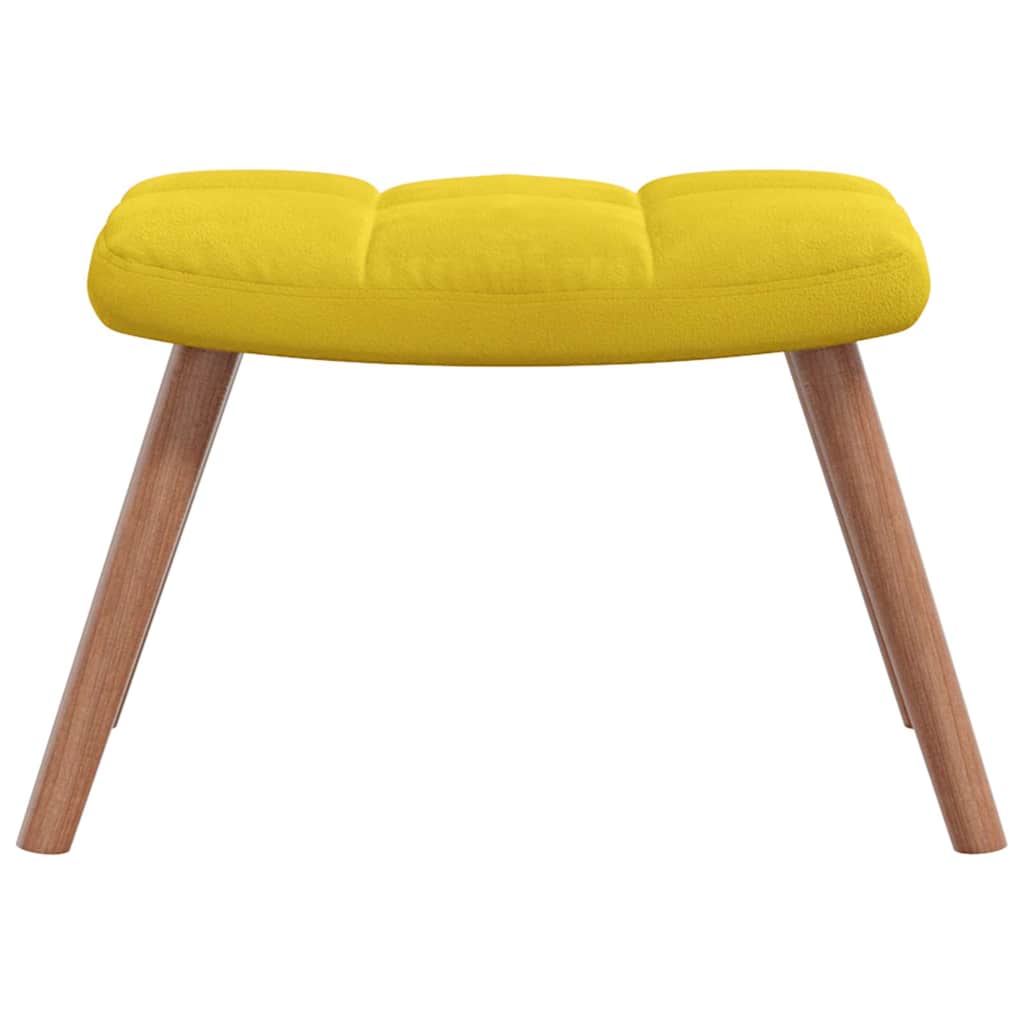 Chaise de relaxation avec repose-pied Jaune moutarde Velours - XIOS