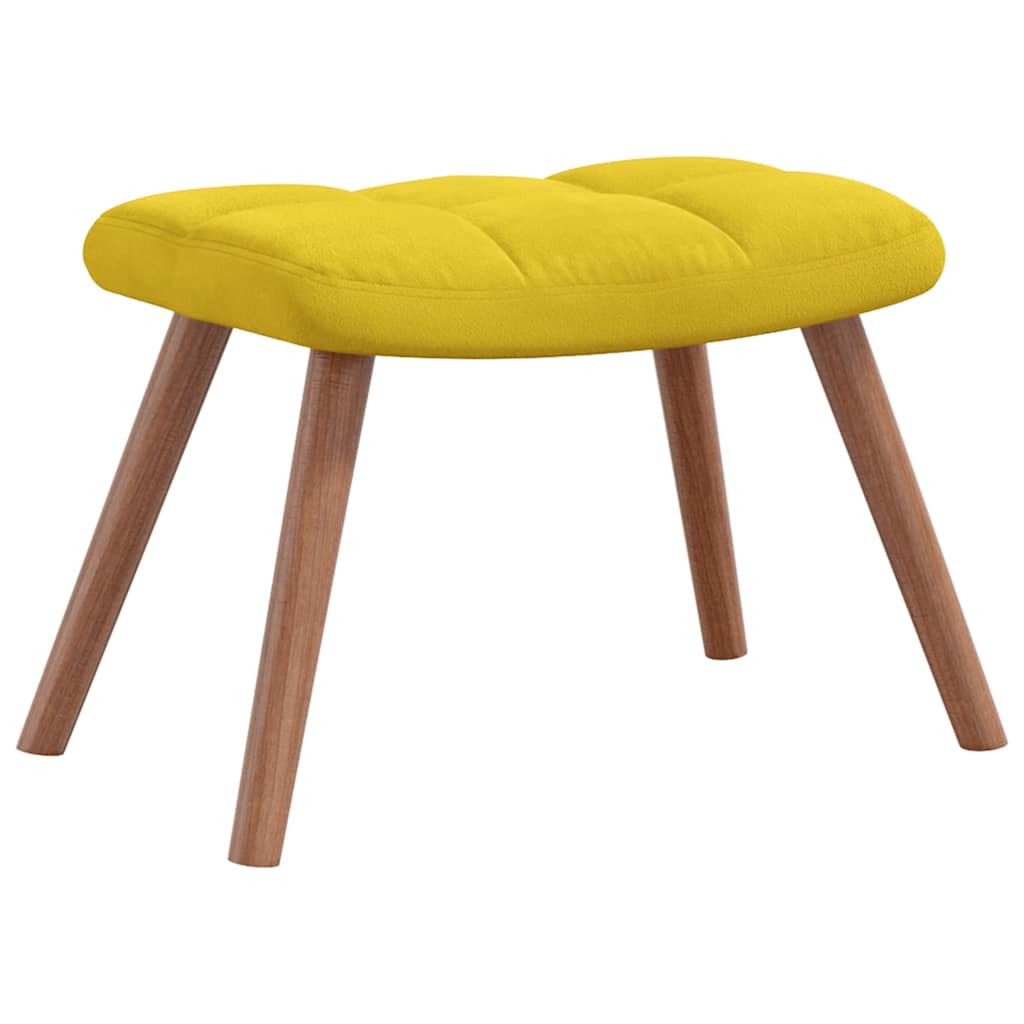 Chaise de relaxation avec repose-pied Jaune moutarde Velours - XIOS