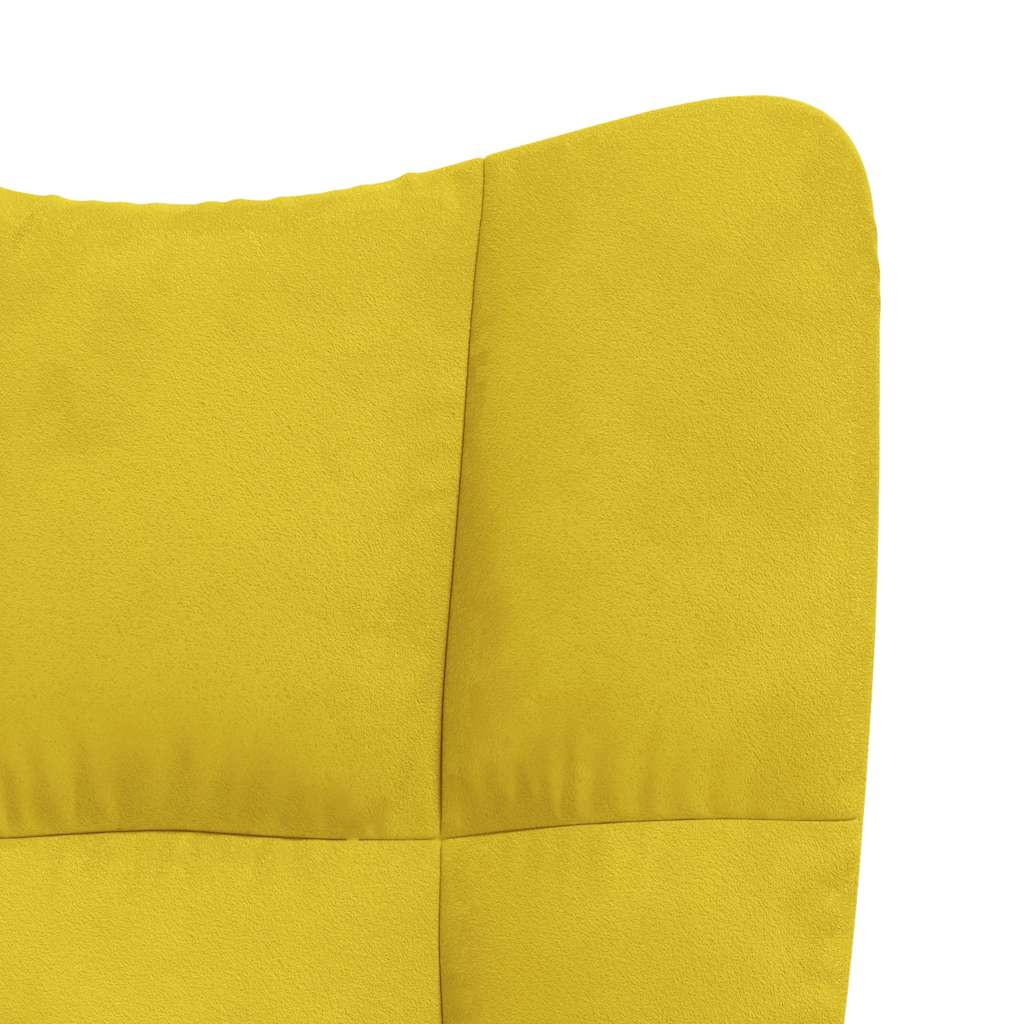 Chaise de relaxation avec repose-pied Jaune moutarde Velours - XIOS