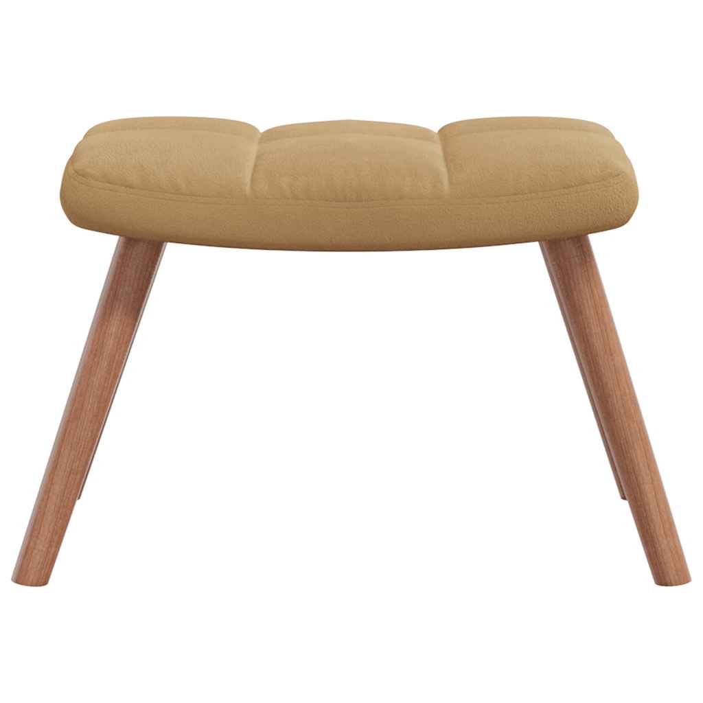 Chaise de relaxation avec repose-pied Marron Velours - XIOS