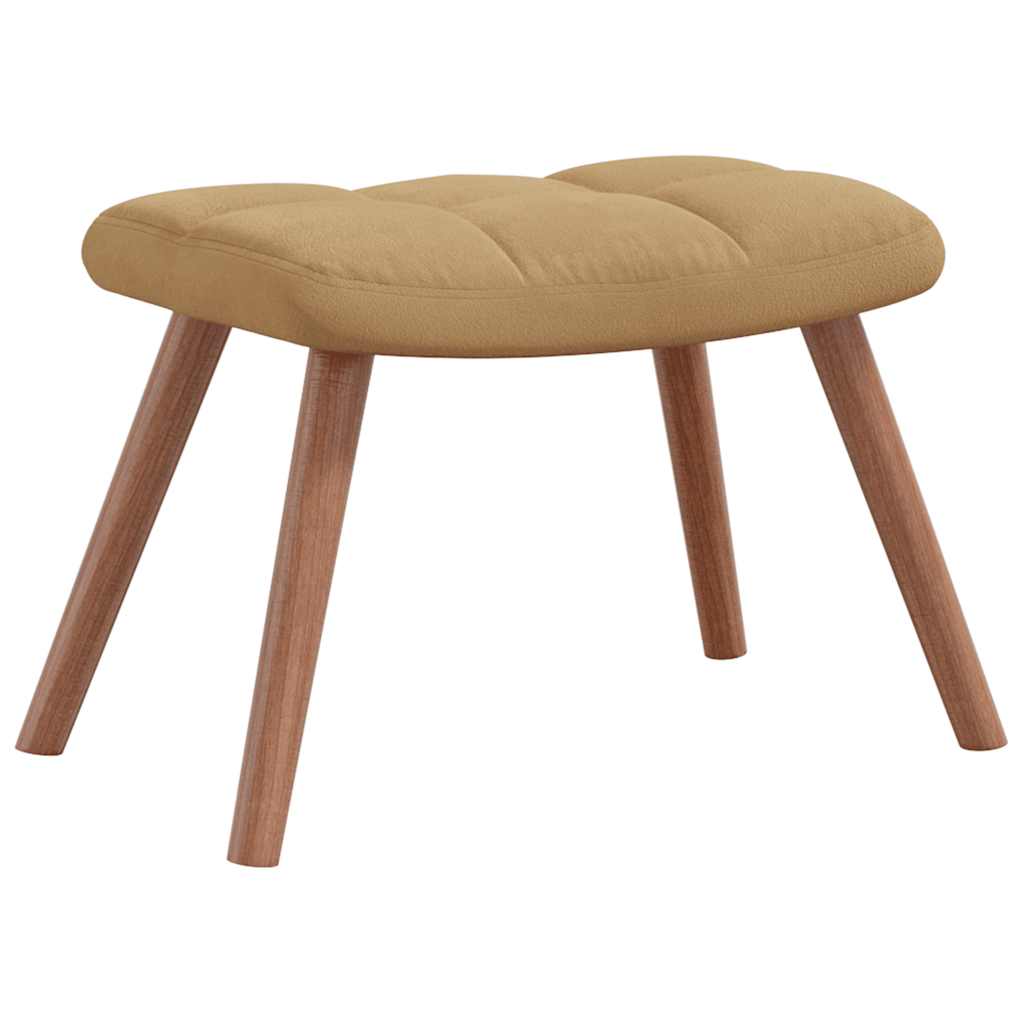Chaise de relaxation avec repose-pied Marron Velours - XIOS