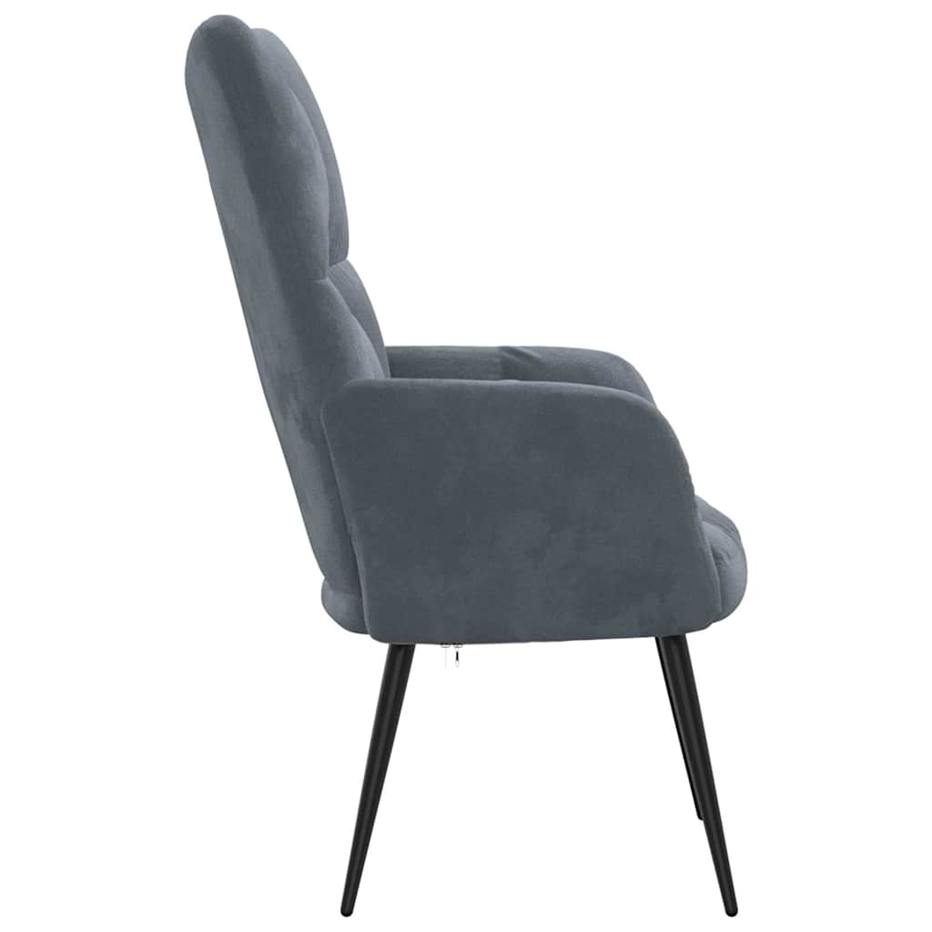 Chaise de relaxation Gris foncé Velours - XIOS