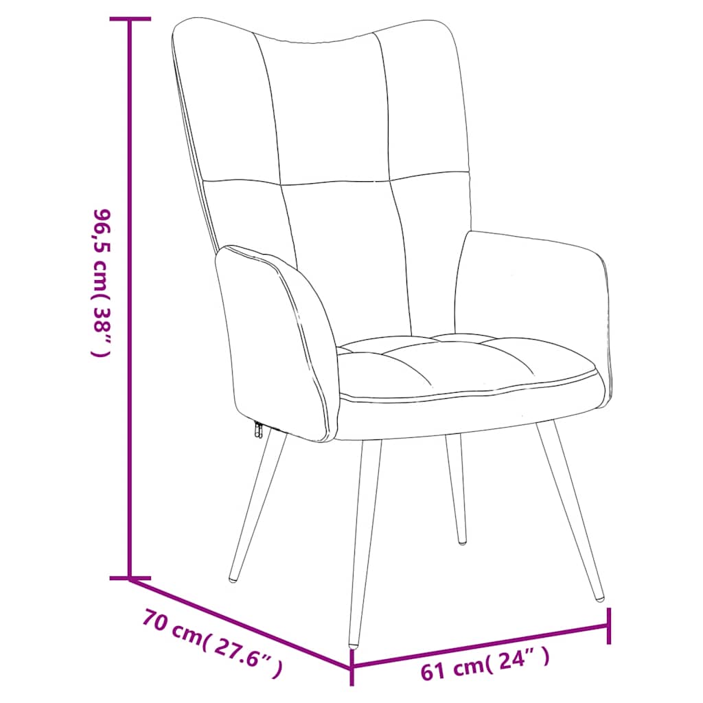 Chaise de relaxation Noir Velours - XIOS