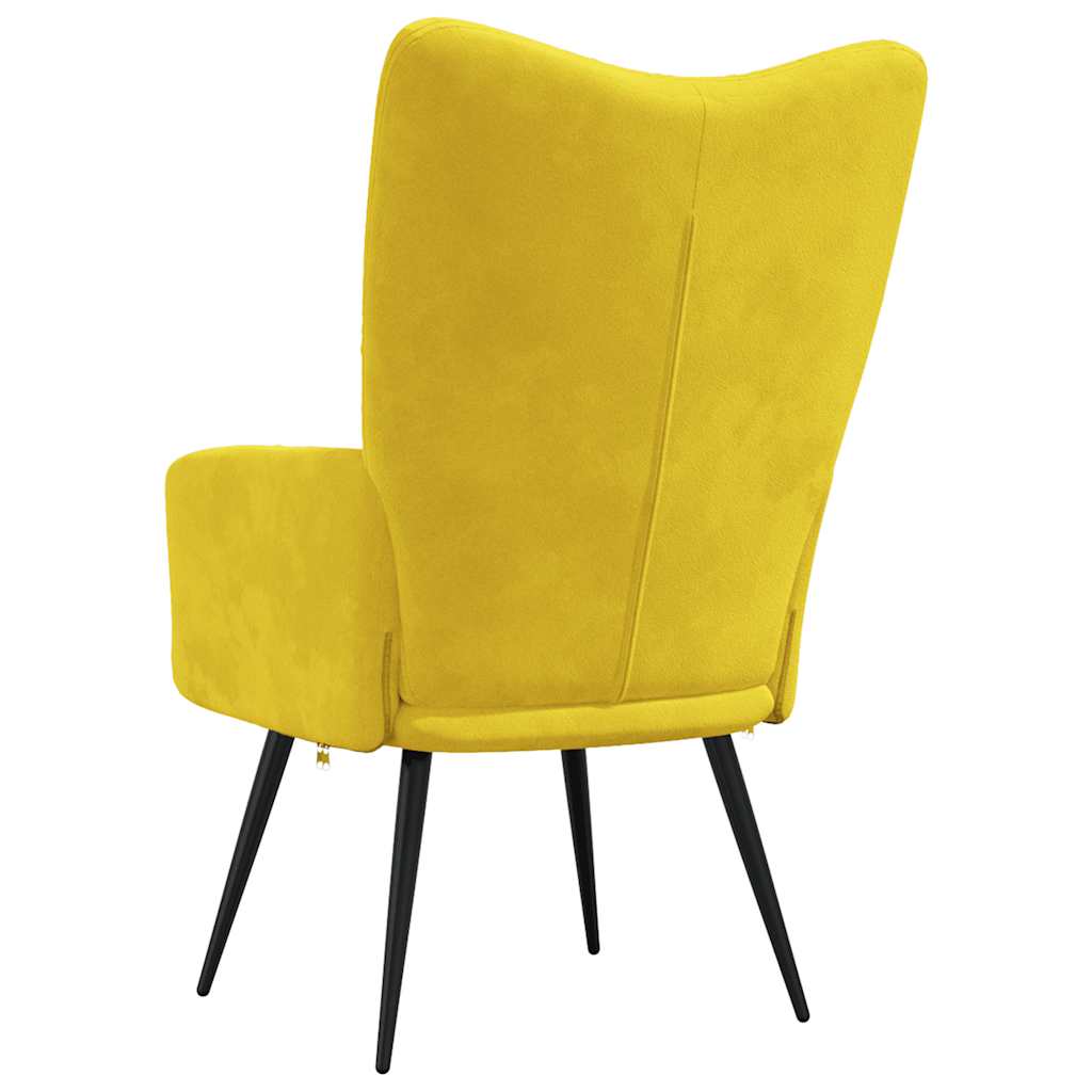 Chaise de relaxation Jaune moutarde Velours - XIOS