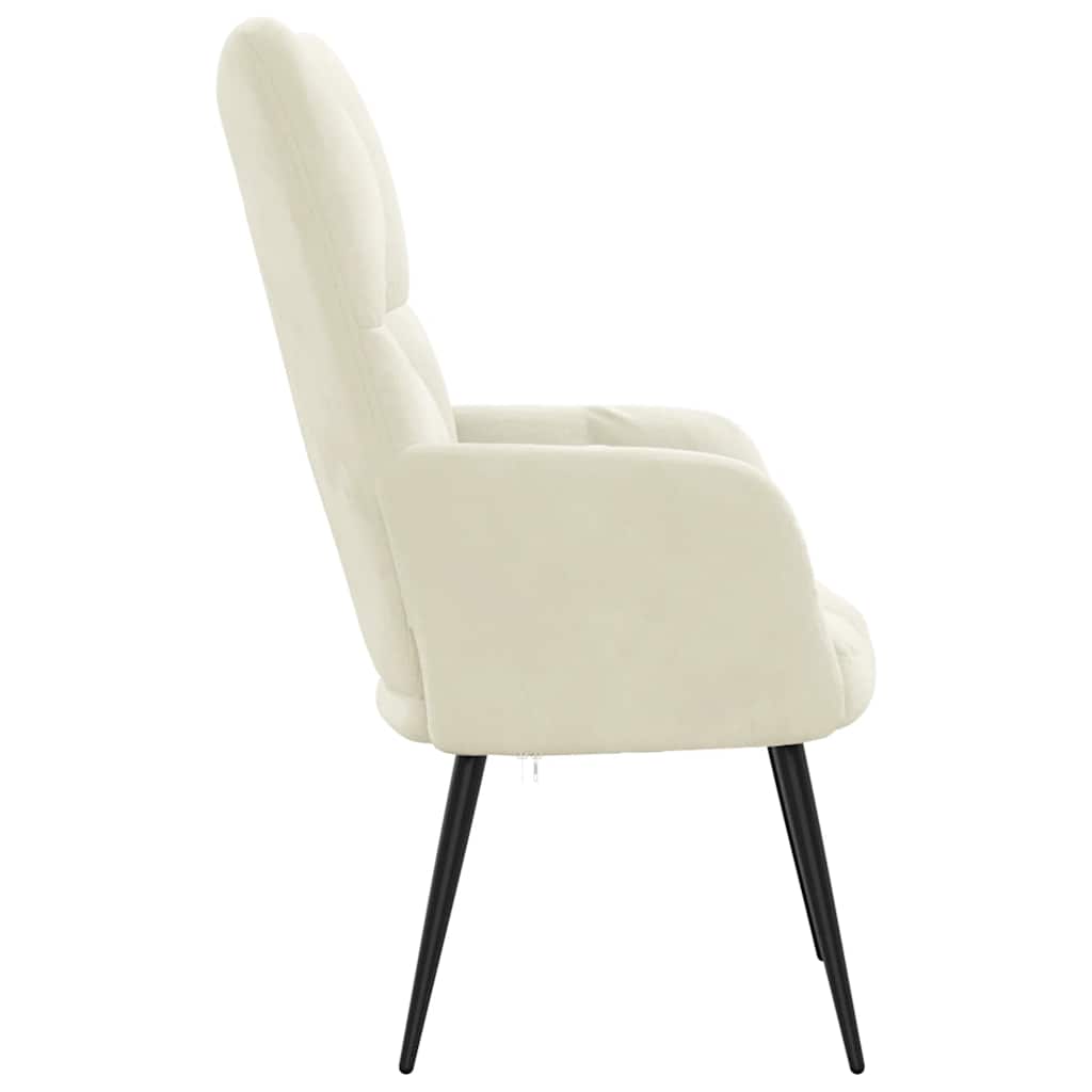 Chaise de relaxation Blanc crème Velours - XIOS