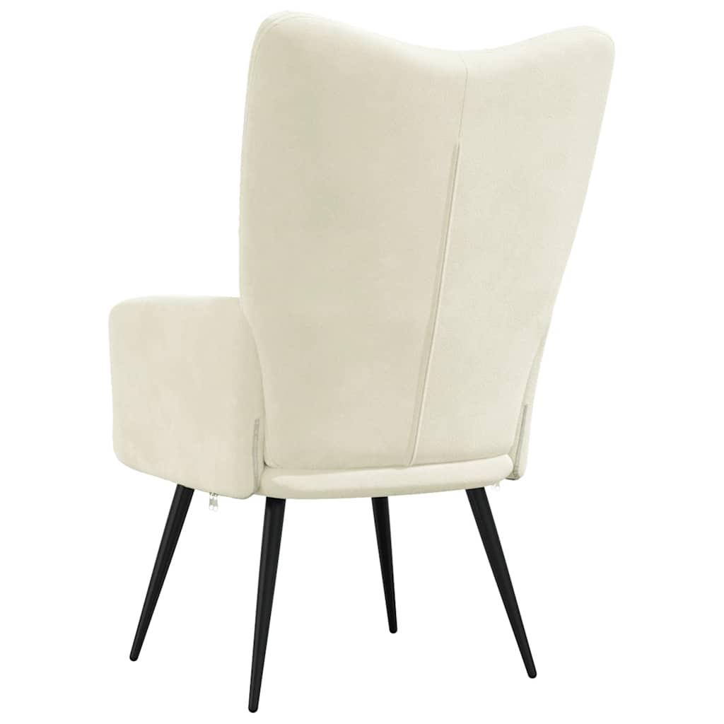 Chaise de relaxation Blanc crème Velours - XIOS