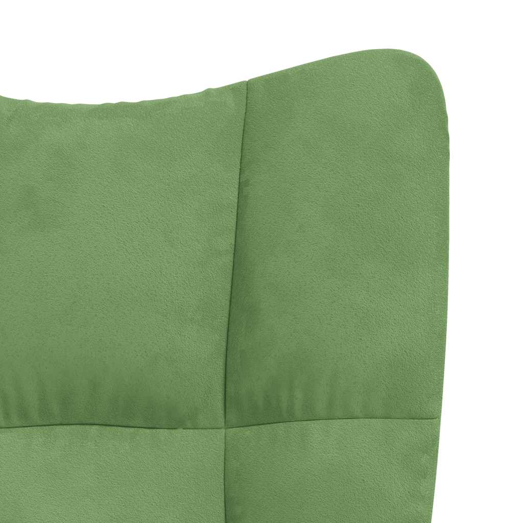 Chaise de relaxation avec tabouret Vert clair Velours - XIOS