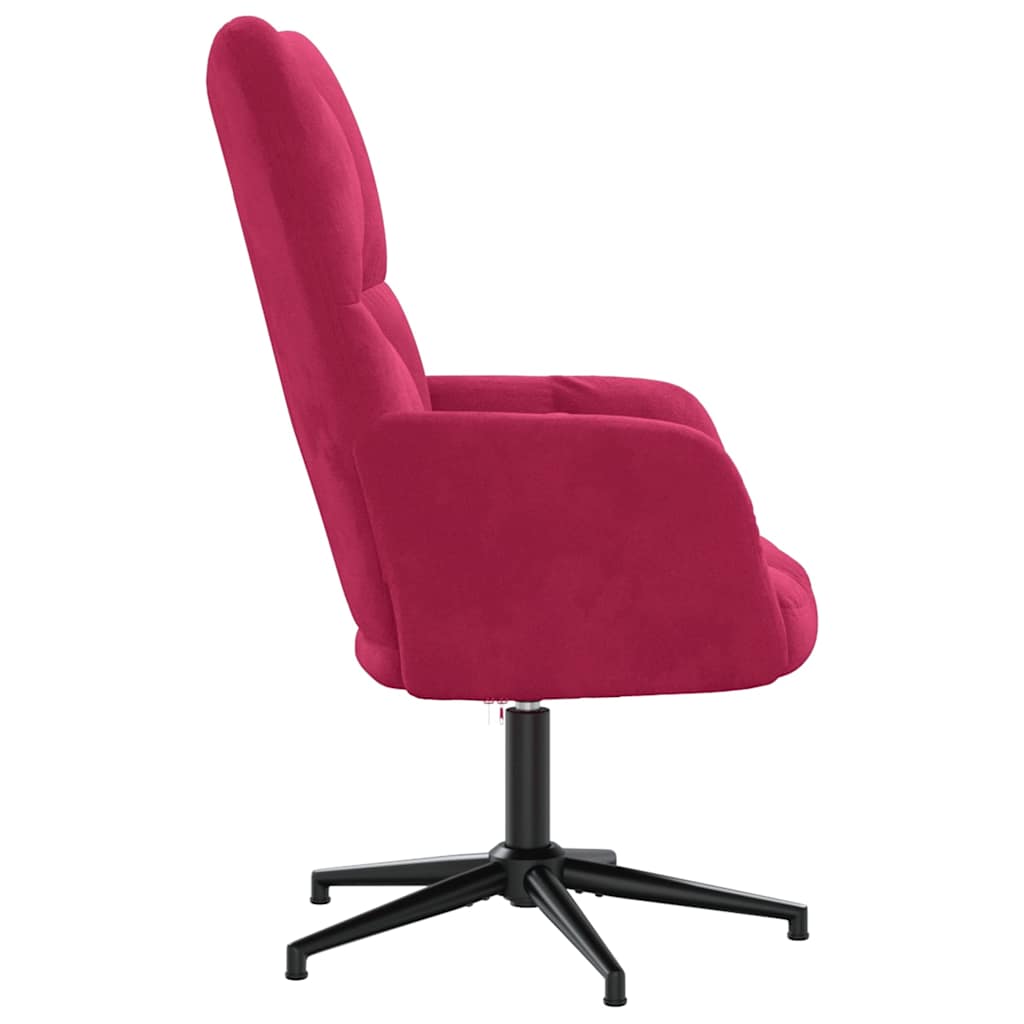 Chaise de relaxation Rouge bordeaux Velours - XIOS
